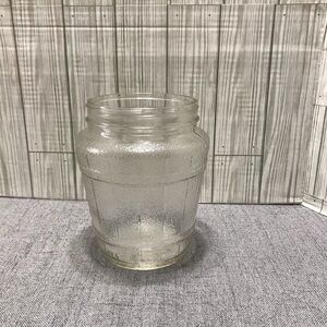 Vintage clear Glass “wooden” Barrel Jar.